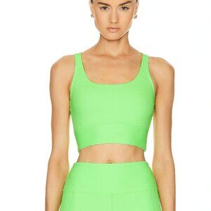 Year of Ours Gym Crop Bra Ribbed Tank Neon‎ Kiwi Green XS